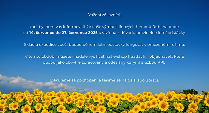 Vítejte na eshopu s klínovými řemeny značky Rubena.